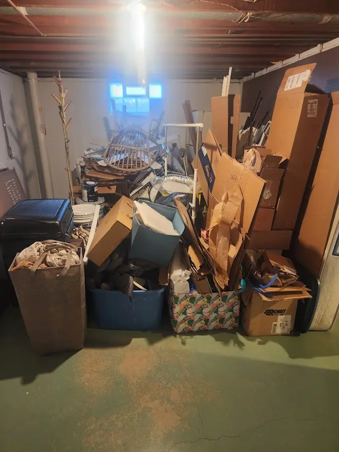 Roll-off dumpster container at job site for 4 Yard Dumpster Rental in Balch Springs